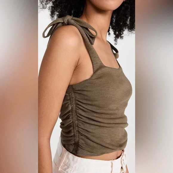 Free People FP Movement Women's Boulevard Tank Top Brown Ties at Shoulder NWOT - Picture 8 of 8